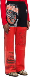 Marine Serre Red & Black Regenerated Graphic Sweatpants