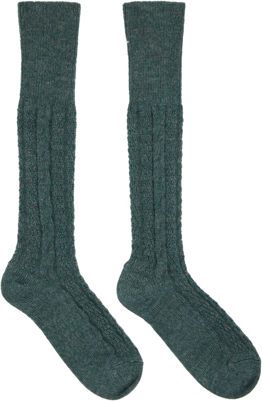 Photo: Maison Margiela Green & Gray Bootleg Socks