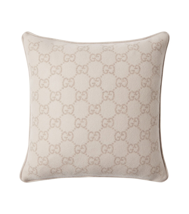 Photo: Gucci GG jacquard wool and cashmere cushion