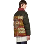 Gucci Red and Green Down Baroque Gillet Jacket