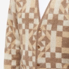 Anonymous Ism Men's Vintage Quilt Mohair Cardigan in Khaki