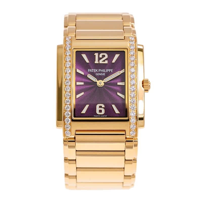 Patek Philippe Twenty-4 Quartz Diamond Purple Dial Ladies Watch 4910-1201R-010