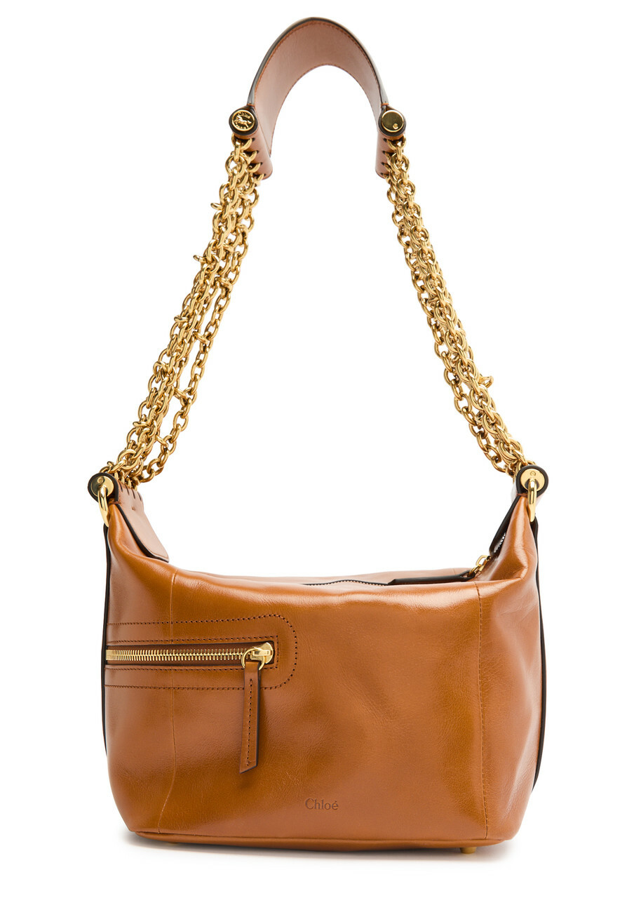 Chloe Glossed Leather Camera bag - Brown - One Size