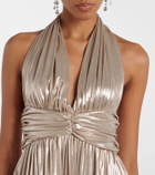Giambattista Valli Halterneck open-back lamé jersey gown