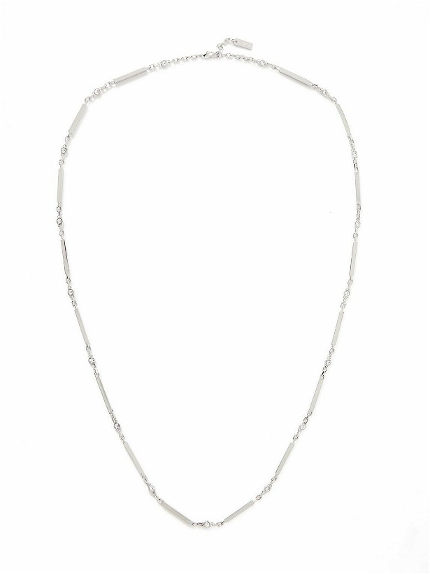 Photo: SAINT LAURENT - Silver-Tone Crystal Chain Necklace