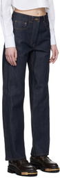 Thom Browne Navy Selvedge 5-Pocket Jeans