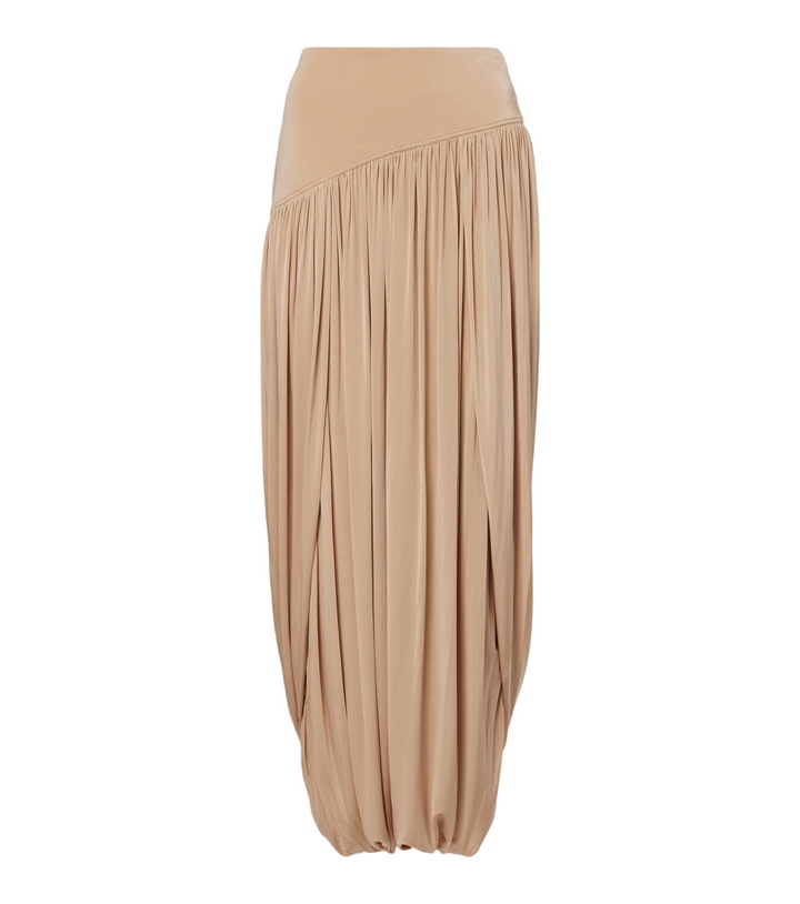 Photo: Ferragamo Draped jersey maxi skirt
