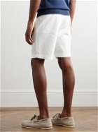 Boglioli - Straight-Leg Pleated Cotton-Blend Twill Bermuda Shorts - White