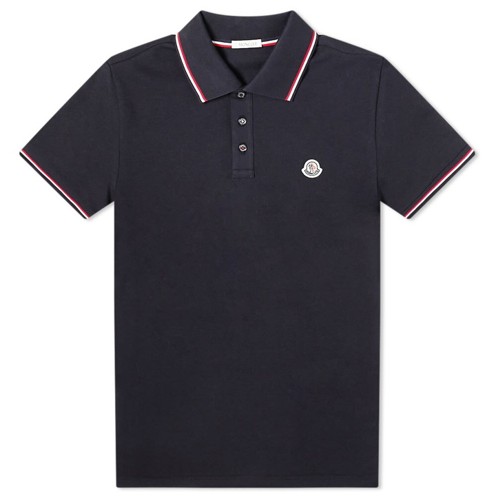 Photo: Moncler Men's Classic Logo Polo Shirt in Dark Navy