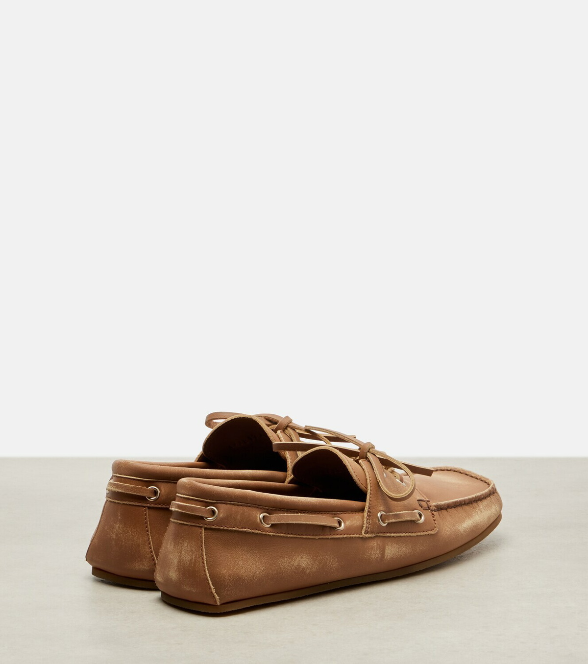 Gucci GG leather boat shoes