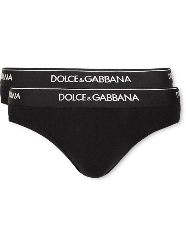 Photo: Dolce & Gabbana - Two-Pack Stretch-Cotton Briefs - Black