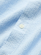 Folk - Textured Cotton-Blend Shirt - Blue