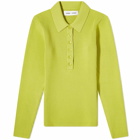 Samsøe Samsøe Women's Ashli Knitted Polo Shirt Top in Acid Green