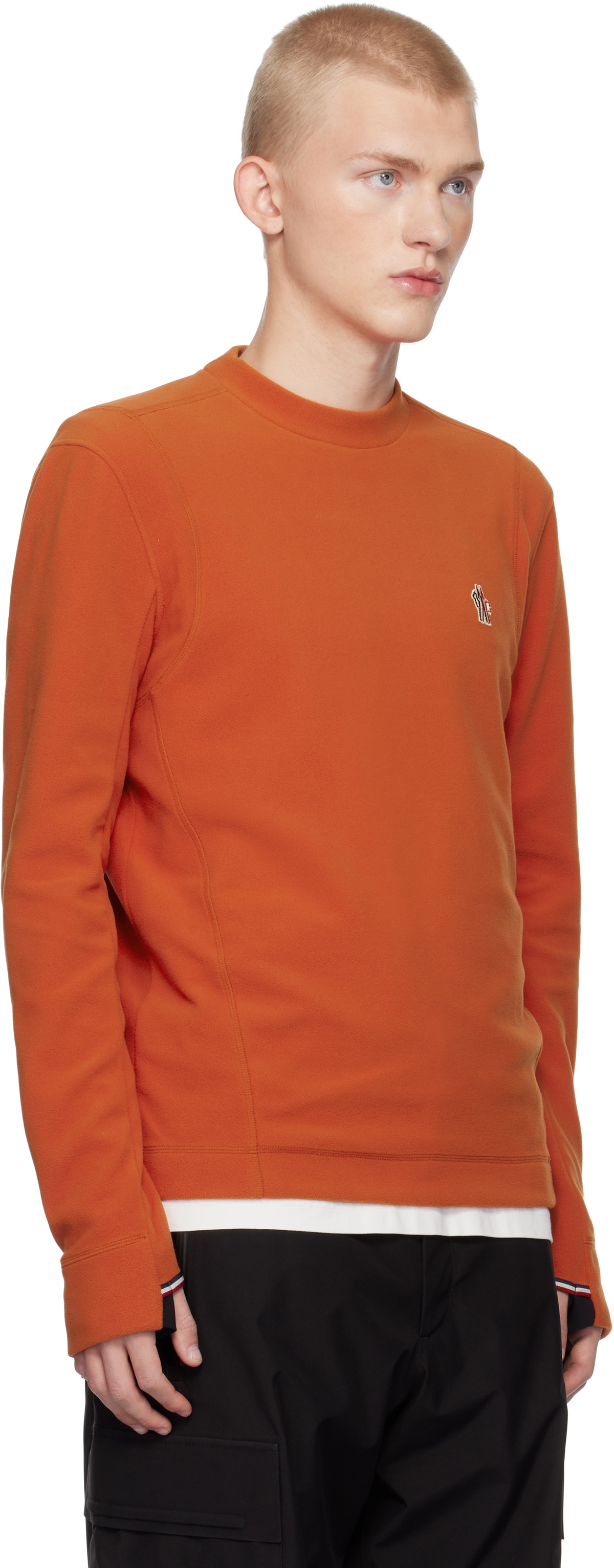 Moncler Grenoble Orange Stretch Fleece Sweatshirt