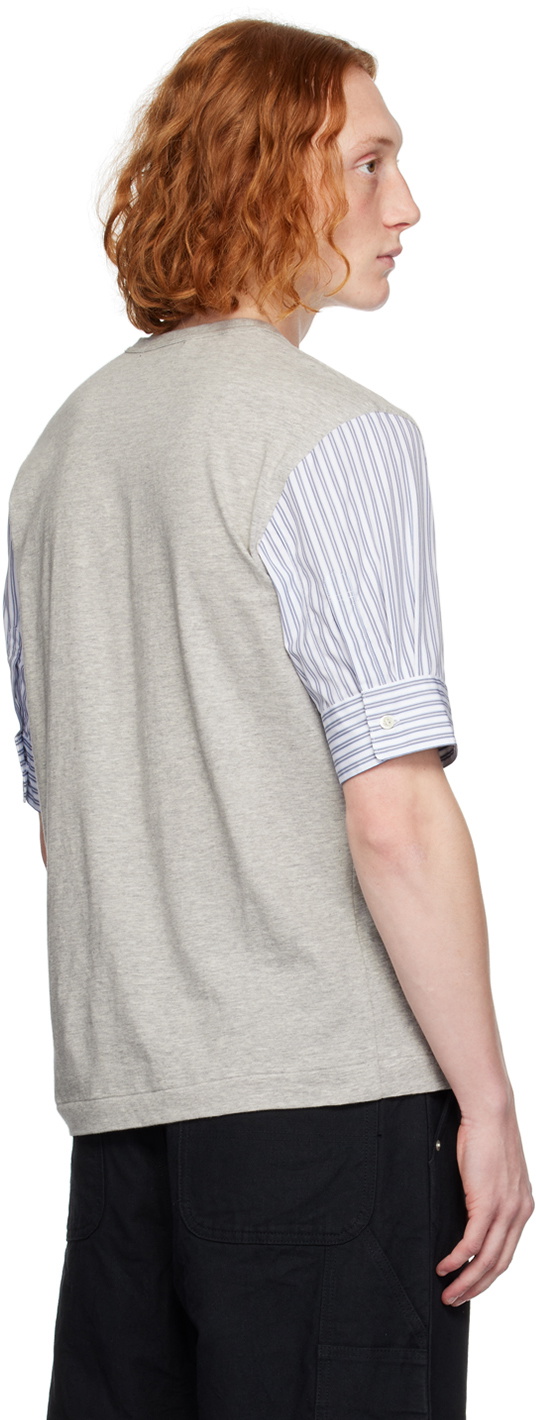 Comme des Garçons Homme Deux Gray Paneled T-Shirt