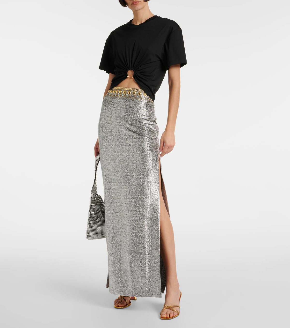 【Rabanne】 Embellished maxiスカート Rabanne Embellished maxi skirt Paco Rabanne