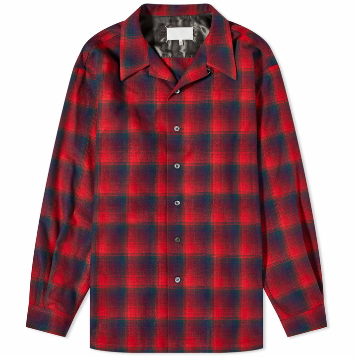 Photo: Maison Margiela Men's x Pendleton Camp Collar Overshirt in Red