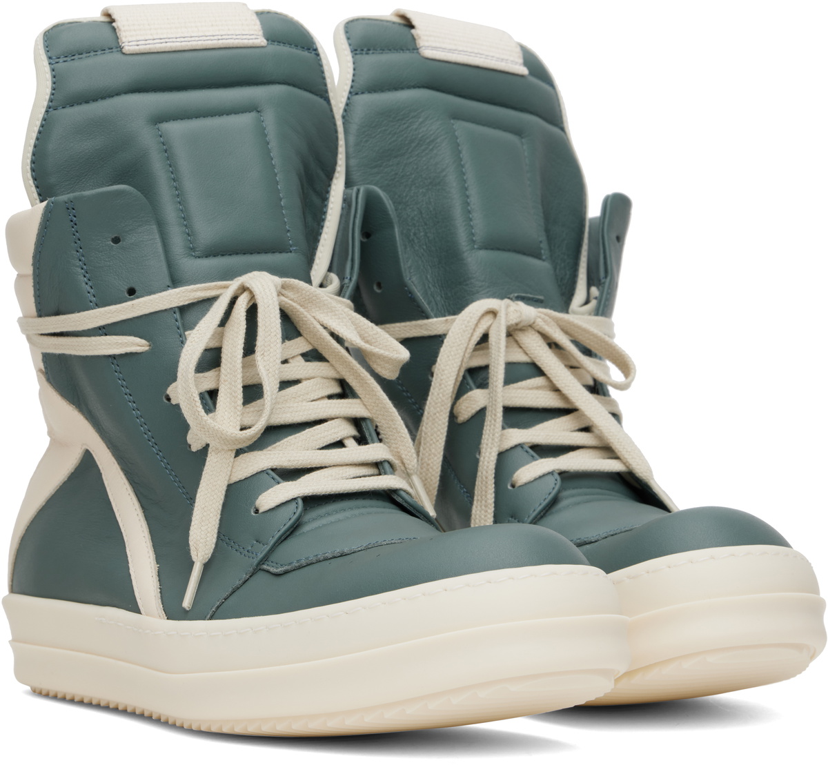 【正規品】Rick Owens トープ Hollywood Geobasket スニーカー Taupe & Off-White Hollywood Geobasket Sneakers by Rick Owens