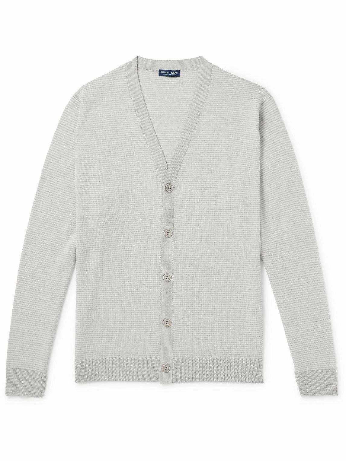 Peter Millar - Cane Striped Wool Cardigan - Gray