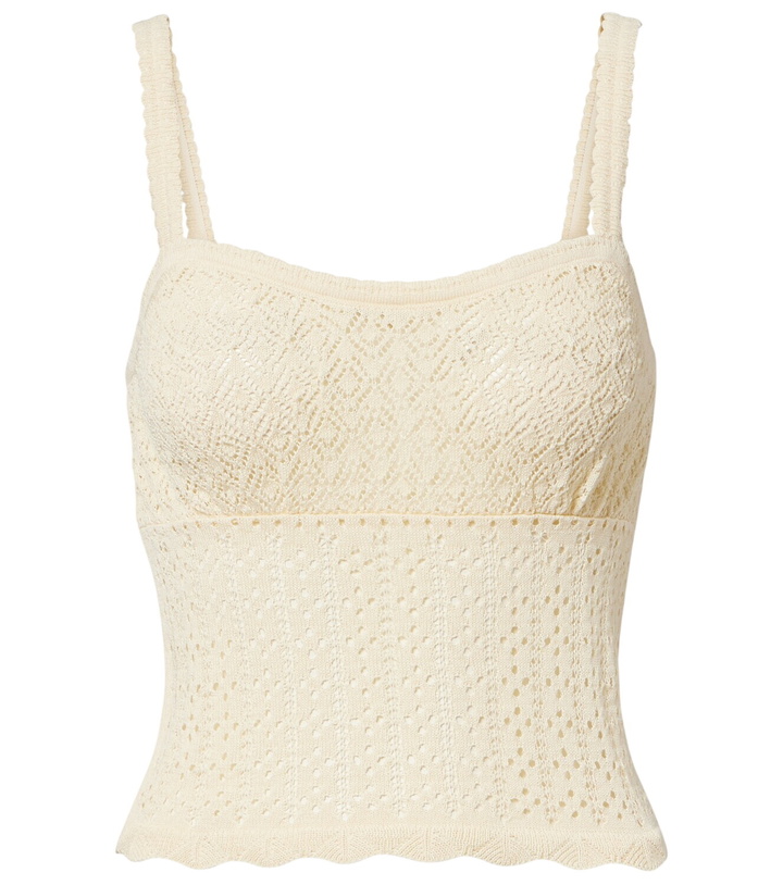 Photo: Dôen Nadille pointelle scalloped top