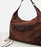 Balenciaga Le City suede shoulder bag