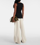 Loewe Pebble gathered cotton-blend top