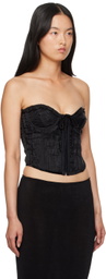 GUIZIO Black Pintuck Corset