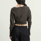Rick Owens Women's V-Neck Cropped Jumper in Dark Dust