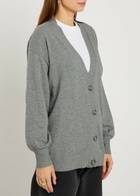 Good American Asymmetric Fine-knit Cardigan Grey