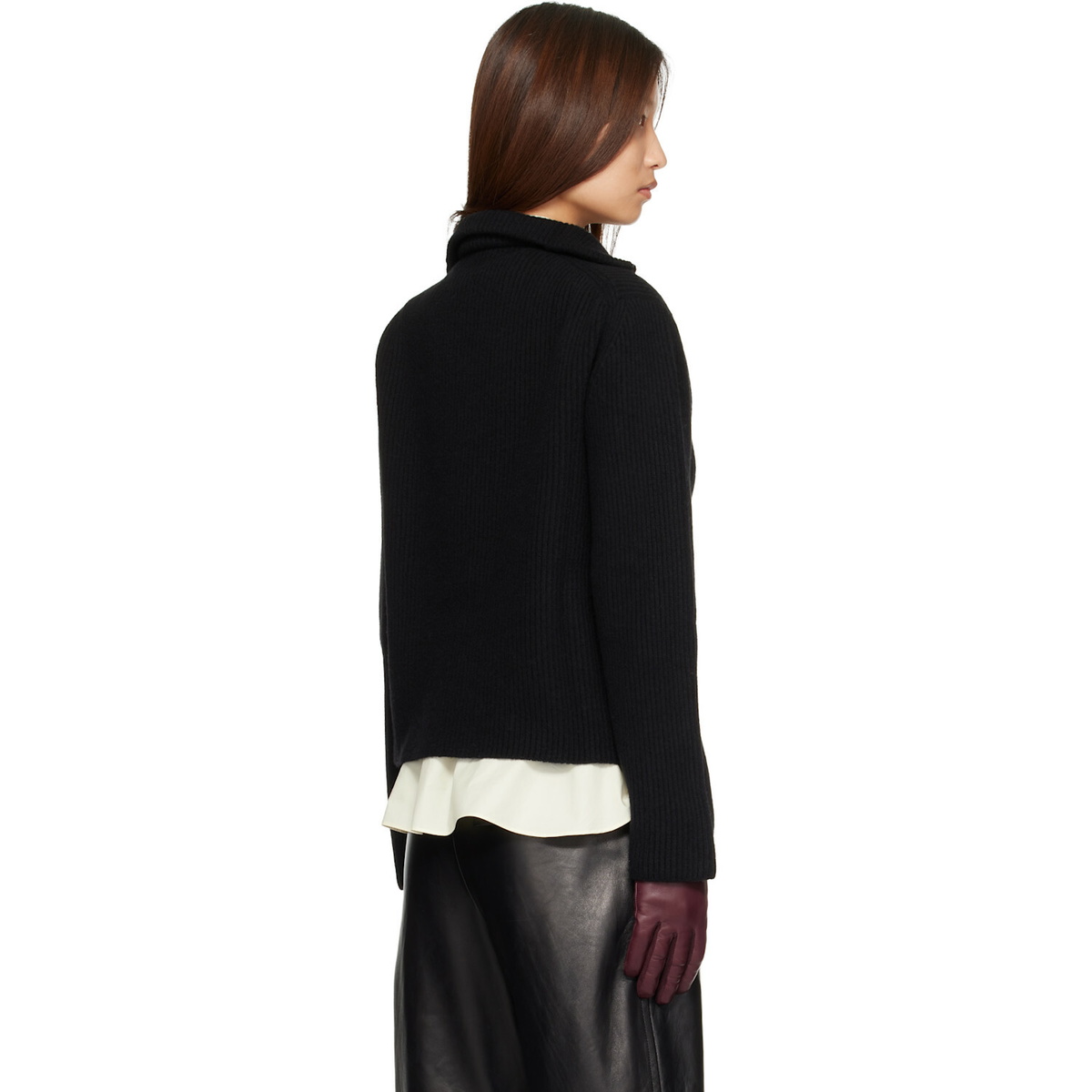 MACKAGE Black Gladys Knit Half-Zip Pullover Sweater