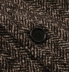 Aspesi - Herringbone Mélange Wool-Blend Coat - Dark brown