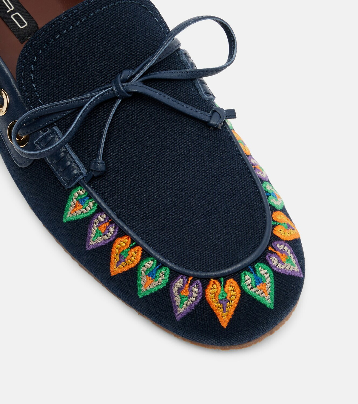 Etro Embroidered canvas boat shoes