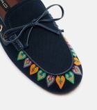 Etro Embroidered canvas boat shoes