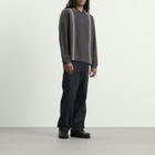 Palmes Men's Panel Longsleeve Zip Polo in Charcoal