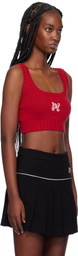Palm Angels Red Monogram Tank Top