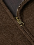 Small Talk - Reversible Fleece and Crinkled-Gabardine Bomber Jacket - Brown