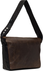 Omar Afridi Black & Brown Oily Cow Hide Oscar Bag