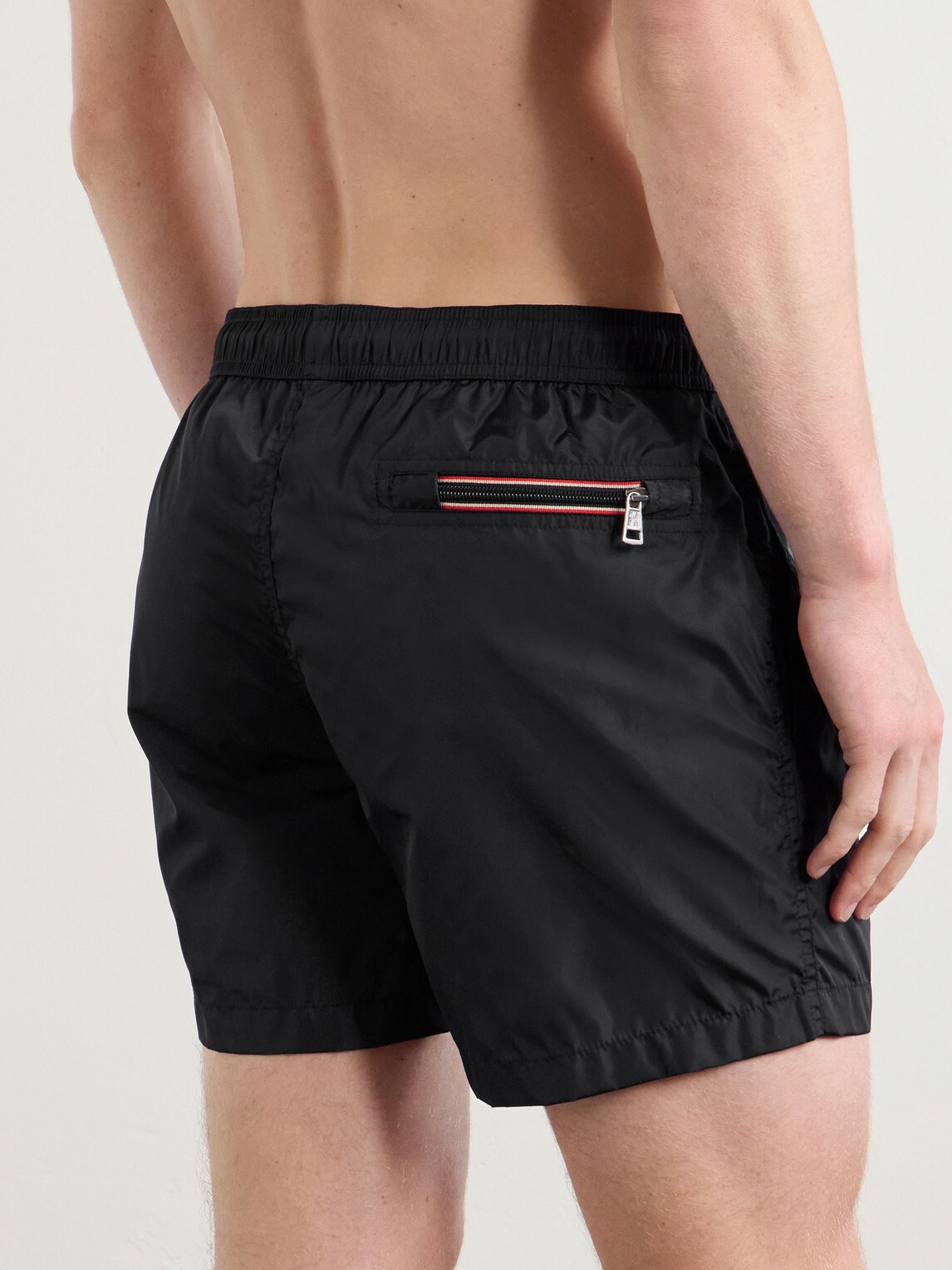 Moncler - Straight-Leg Mid-Length Swim Shorts - Black