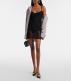 Dolce&Gabbana Ruched sheer tulle minidress
