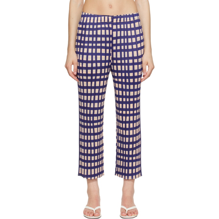 Photo: PLEATS PLEASE ISSEY MIYAKE Navy Basket Trousers
