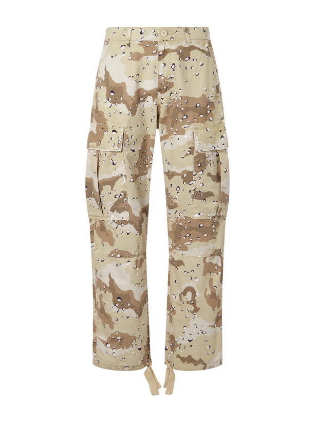 Photo: Cherry Los Angeles - Wide-Leg Camouflage-Print Cotton Trousers - Neutrals