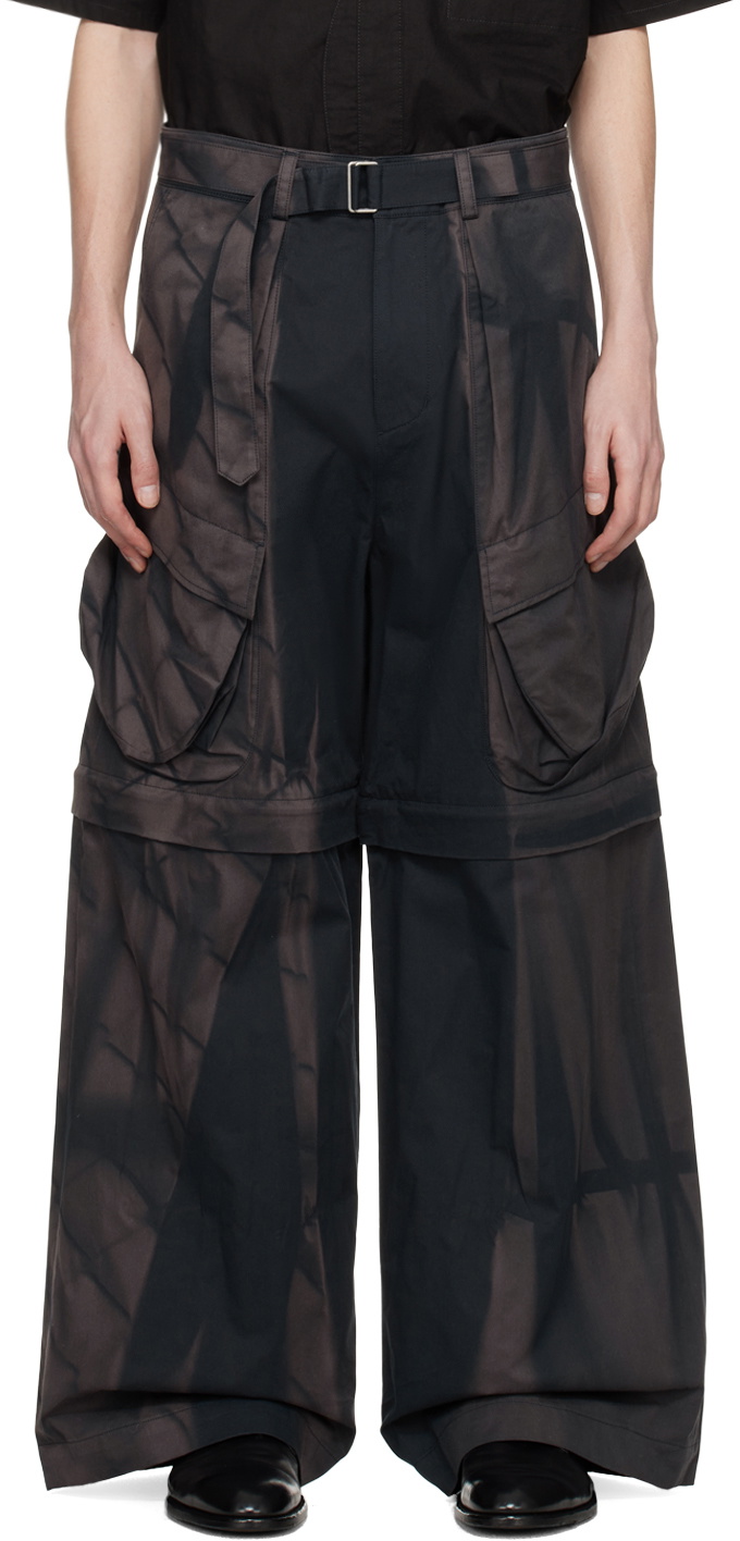 JiyongKim Navy Paneled Cargo Pants