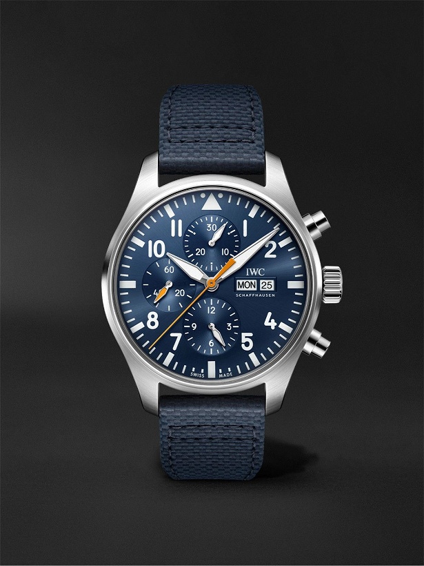 Photo: IWC Schaffhausen - Pilot's Automatic Chronograph 43mm Stainless Steel and Leather Watch, Ref. No. IW377729