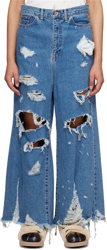 Photo: Doublet Blue Destroyed Jeans