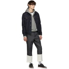 Thom Browne Grey Center-Back Stripe Loopback Hoodie