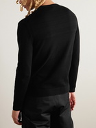 Moncler - Logo-Appliquéd Twill-Trimmed Cotton Sweater - Black