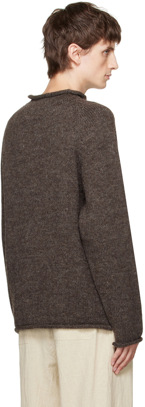XENIA TELUNTS Brown Rolled Edge Sweater