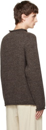 XENIA TELUNTS Brown Rolled Edge Sweater