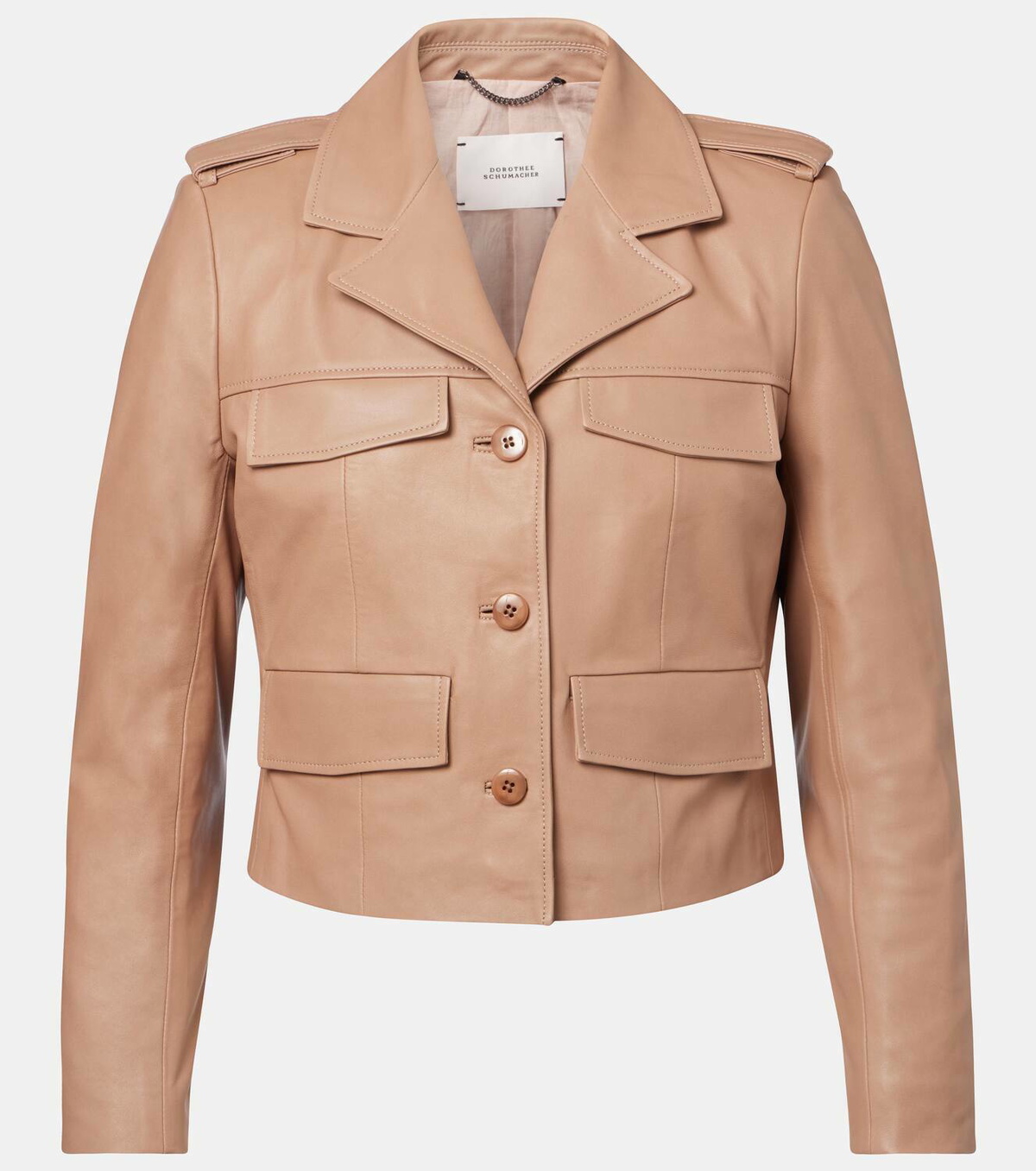 Dorothee Schumacher Sleek Statement cropped leather jacket