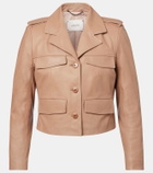 Dorothee Schumacher Sleek Statement cropped leather jacket